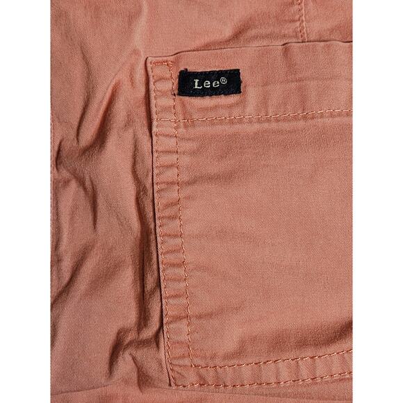 LEE Skort Womens 10 Medium Salmon/pink Mid Rise Attached Briefs Cargo Pockets - Picture 9 of 9